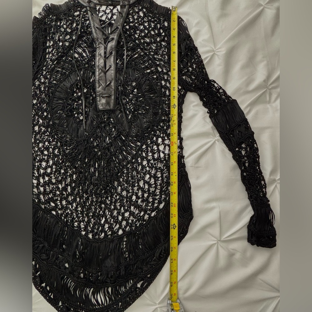 Ralph Lauren Black Label Crochet & Leather Coverup/Shirt, Sample, NWOT - Picture 16 of 16